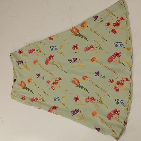 Pastel Floral Maxi Skirt Ann Taylor Spring Summer Colors Rayon Poly Bias Cut - Picture 7 of 10